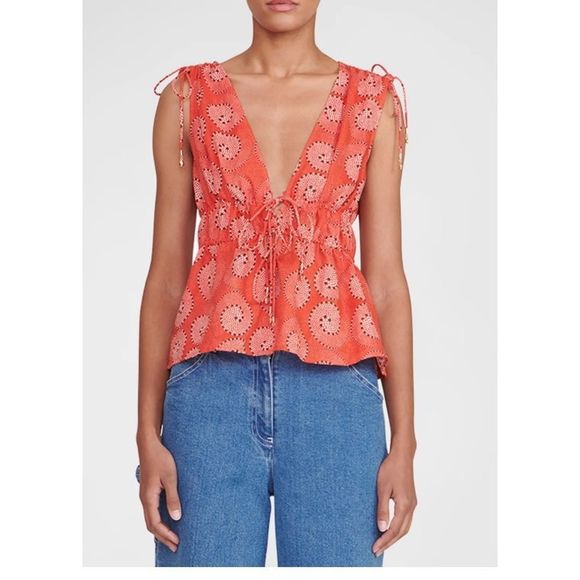 Staud
Kendra Sleeveless Linen Drawstring Top - Picture 1 of 5